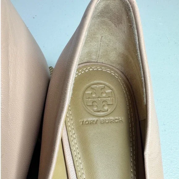 Tory Burch Melinda Nude Powder Coated Leather Ballet Flats Women's 8.5 - Picture 4 of 10